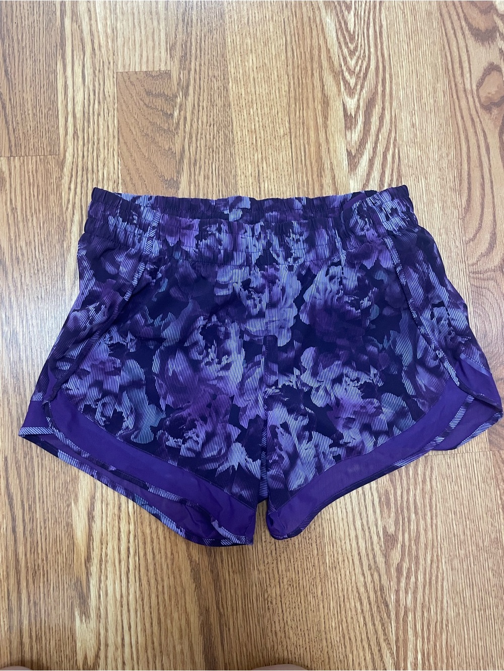 Athleta Purple Floral Print Athletic Shorts